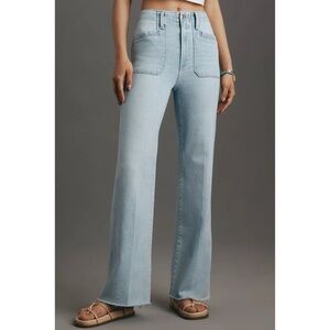 New Paige Anessa High-Rise Wide-Leg Jeans Suki Blue 30